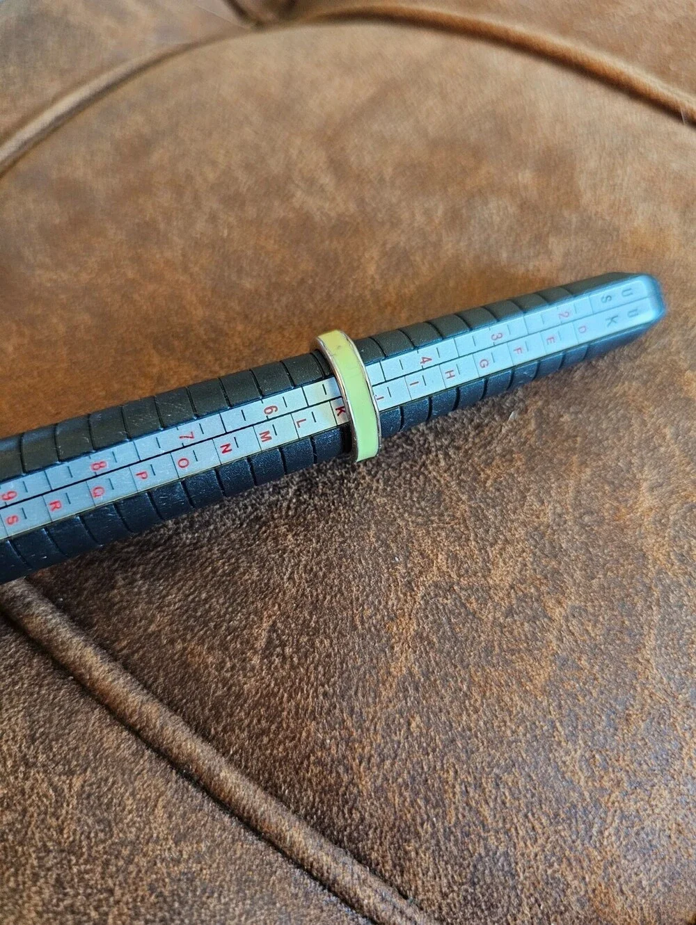 Baguette crystal and enamel ring 